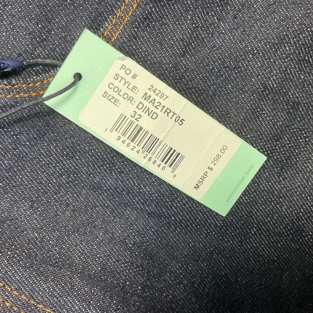 NWT Peter Millar Collection Japan Selvedge Jeans Mens 32x35 Dark Wash Classic - Picture 7 of 12